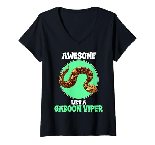Damen Gabunvipern Gabunviper T-Shirt mit V-Ausschnitt Damen Gabunvipern Gabunviper T-Shirt mit V-Ausschnitt von Gabunvipern Gabunviper Tier Shop