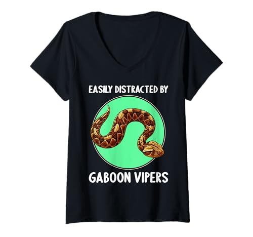 Damen Gabunvipern Gabunviper T-Shirt mit V-Ausschnitt Damen Gabunvipern Gabunviper T-Shirt mit V-Ausschnitt von Gabunvipern Gabunviper Tier Shop