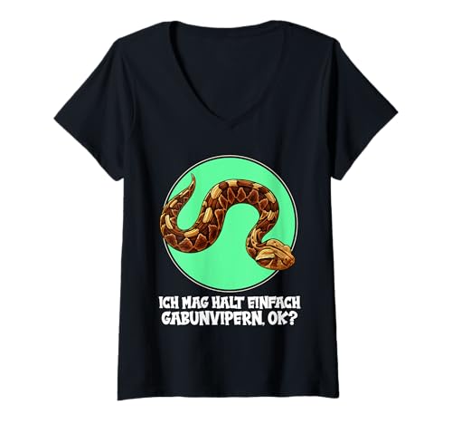 Damen Gabunvipern Gabunviper T-Shirt mit V-Ausschnitt Damen Gabunvipern Gabunviper T-Shirt mit V-Ausschnitt von Gabunvipern Gabunviper Tier Shop