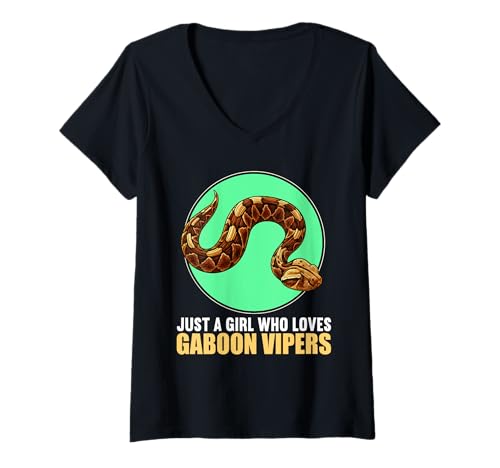 Damen Gabunvipern Gabunviper T-Shirt mit V-Ausschnitt Damen Gabunvipern Gabunviper T-Shirt mit V-Ausschnitt von Gabunvipern Gabunviper Tier Shop