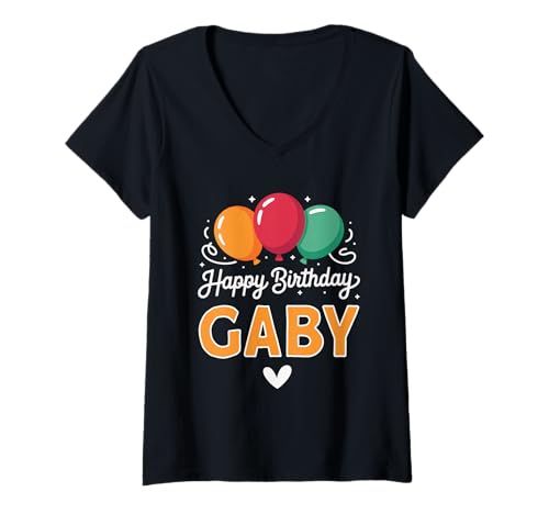 Damen Alles Gute zum Geburtstag Spruch Gaby T-Shirt mit V-Ausschnitt Damen Alles Gute zum Geburtstag Spruch Gaby T-Shirt mit V-Ausschnitt von Gaby Name Spruch für Geburtstag