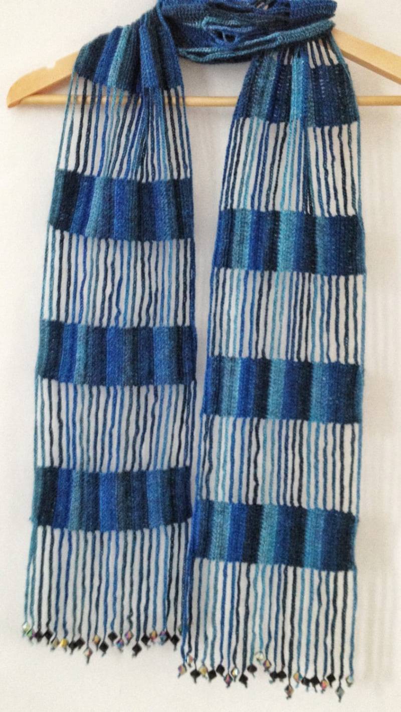 Blaue Perlen Häkeln Echarpe Blaue Perlen Häkeln Echarpe von GabyCrochetCrafts
