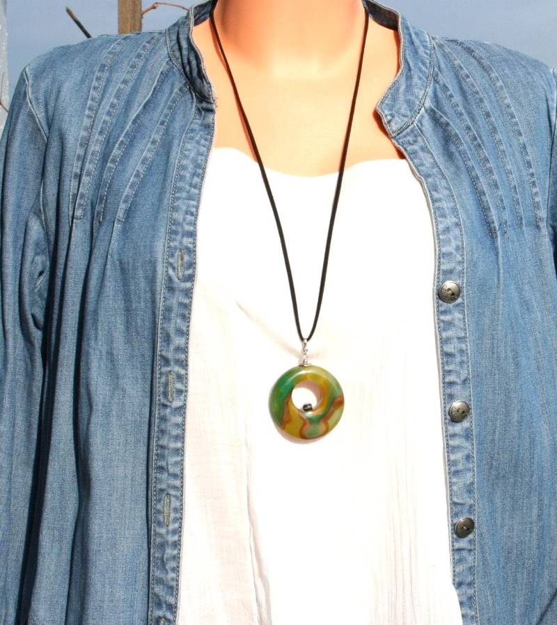 Achat Halskette, Lange Anhänger-Halskette von GabyJewellery