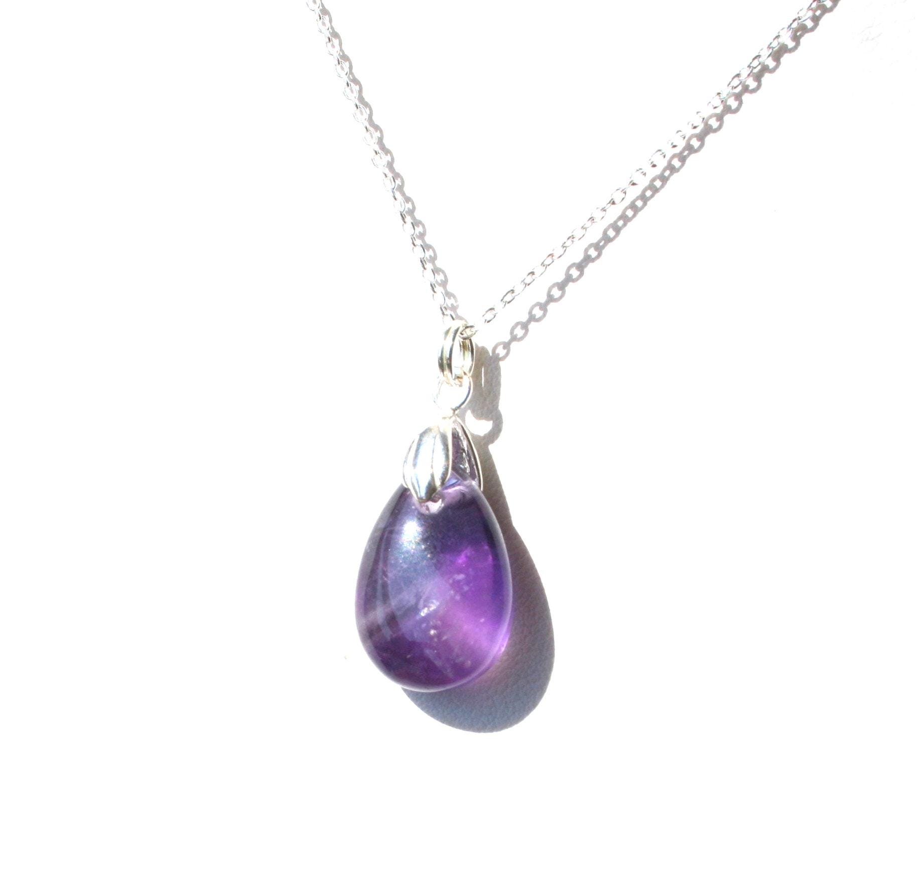 Amethyst Halskette, Silberkette von GabyJewellery