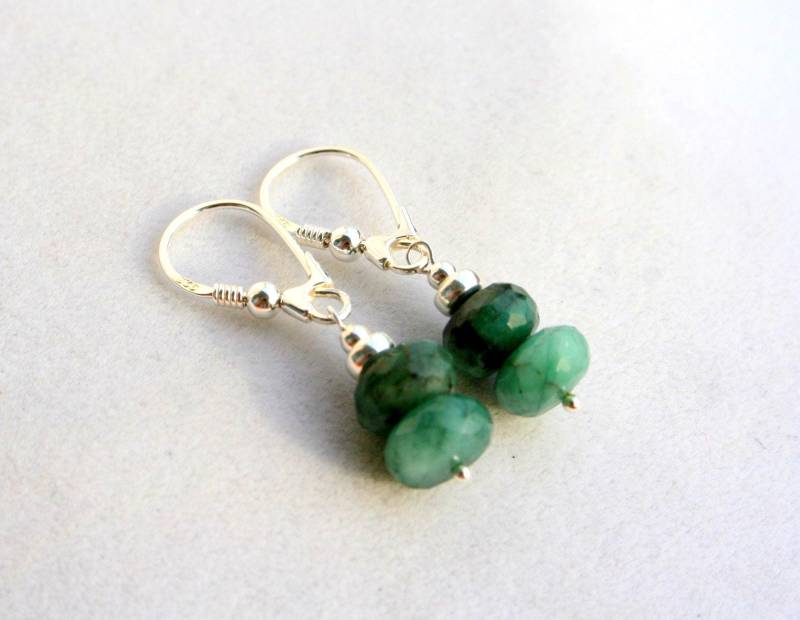 Echte Smaragd Ohrringe 925 Sterling Silber Mai Geburtsstein von GabyJewellery