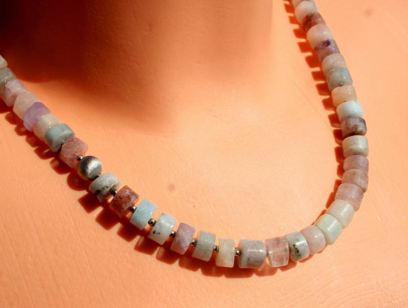 Morganit Halskette, Sterlingsilber von GabyJewellery