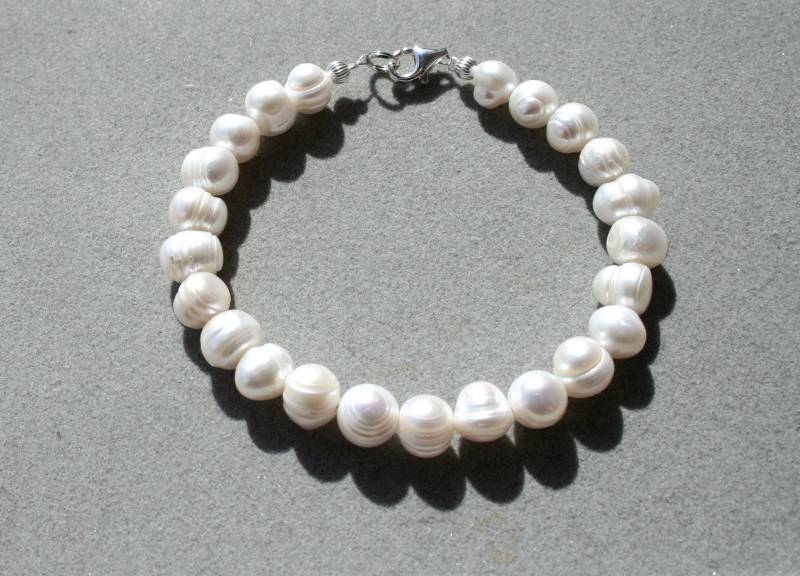 Perlenarmband, Hochzeitarmband, Süßwasserperlenarmband, Armband Mit Geburtssteinen, Perlenschmuck, Weißes Geschenk Für Sie von GabyJewellery