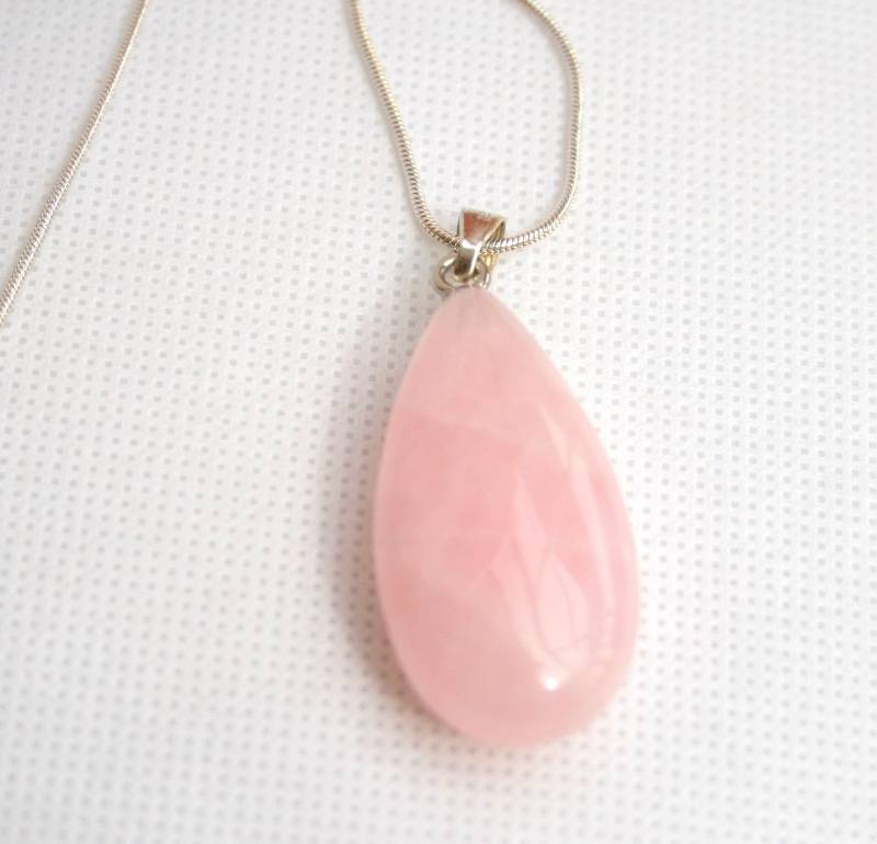 Rosenquarz Halskette, Liebesquarz Sterling Silber Kette Rosa Edelstein Stein Der Liebe, Geschenk Für Sie Rosenquarz Halskette, Liebesquarz Sterling Silber Kette Rosa Edelstein Stein Der Liebe, Geschenk Für Sie von GabyJewellery