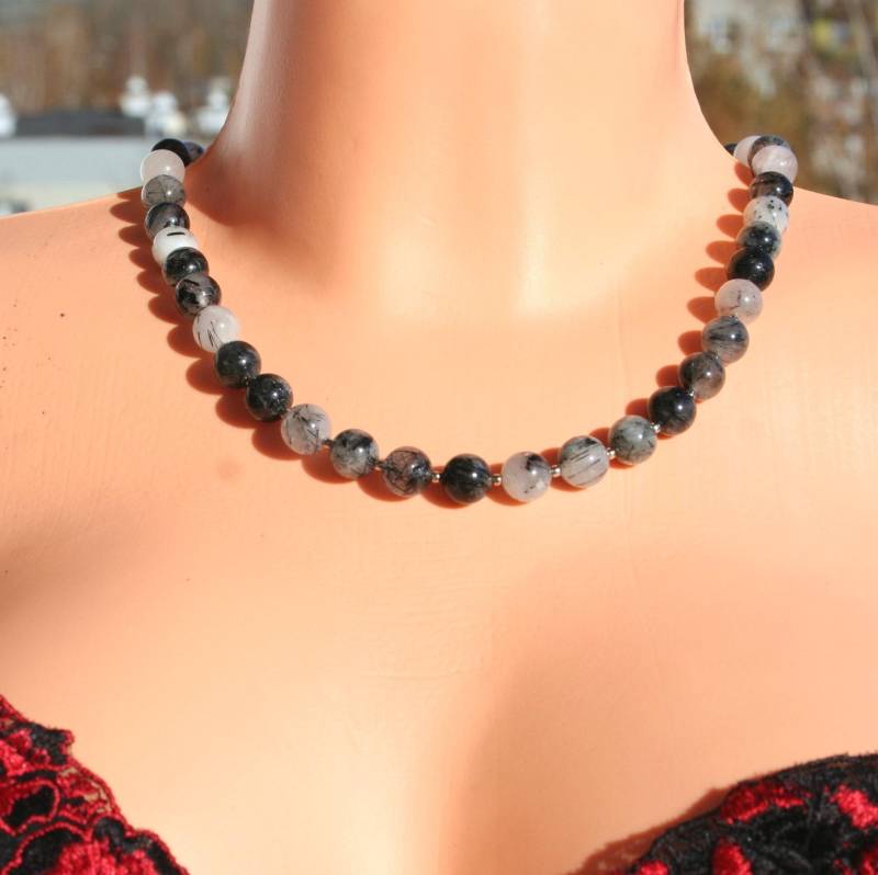 Rutilquarzkette, Schwarze Rutilkette von GabyJewellery