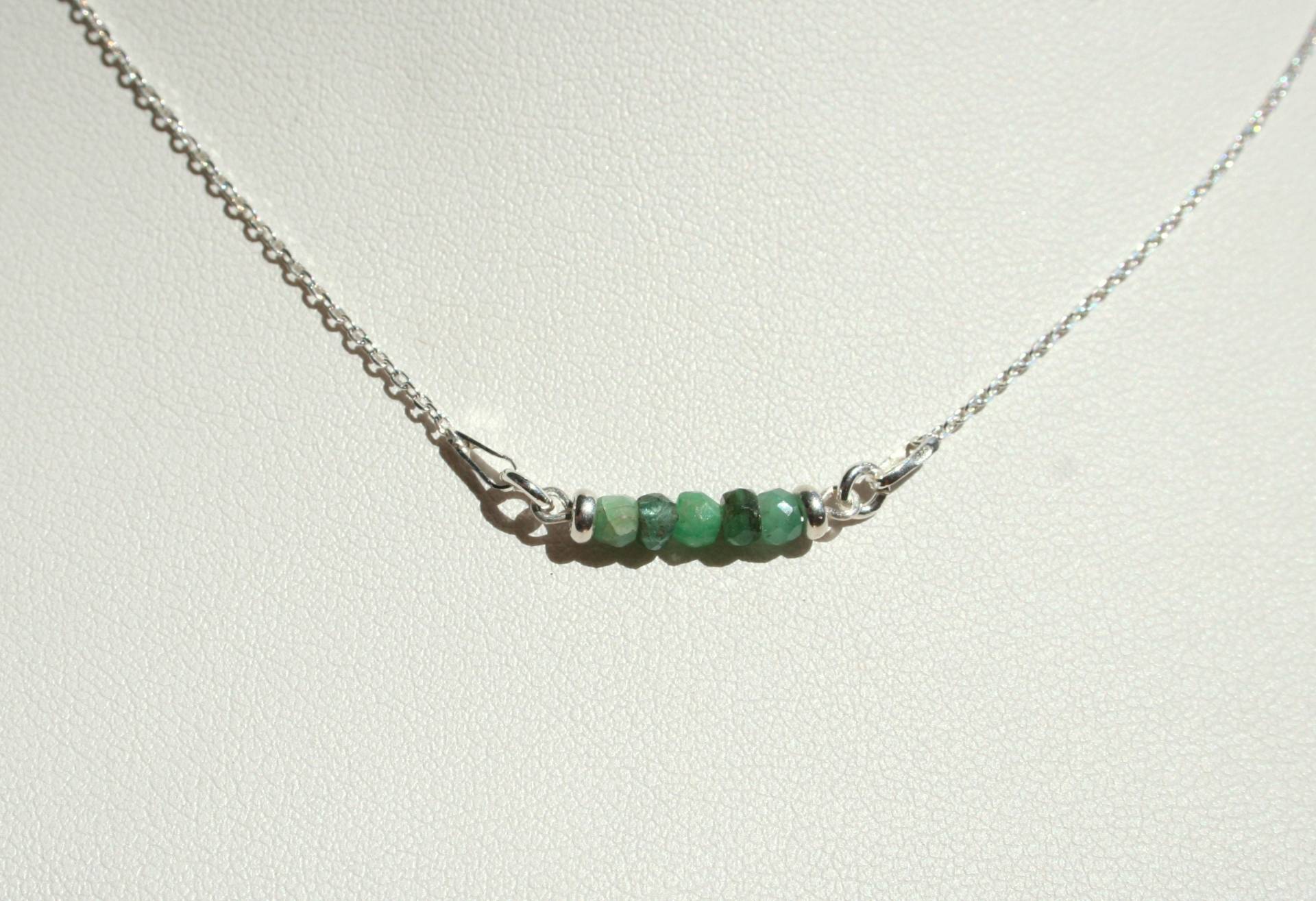 Smaragd Halskette, Echt Silber Halskette von GabyJewellery