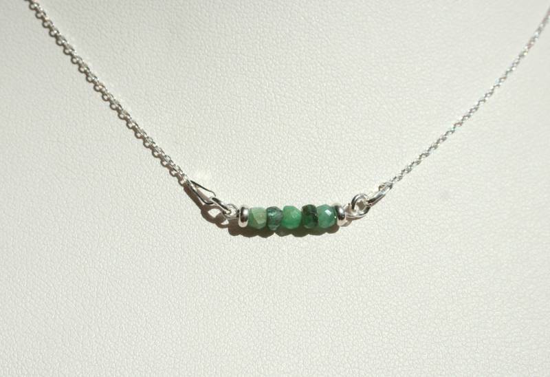 Smaragd Halskette, Echt Silber Halskette von GabyJewellery