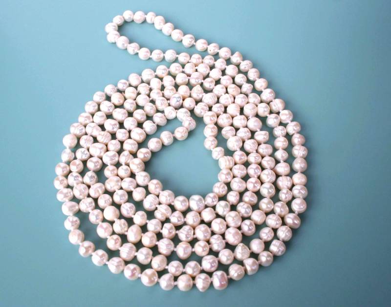 Süßwasser Perlenkette, Lange Echte Perlenkette von GabyJewellery