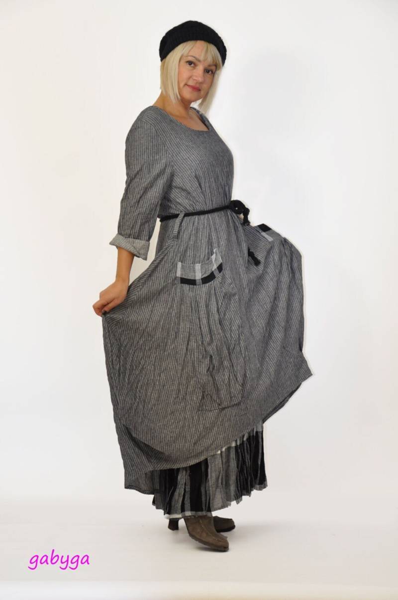 Maxikleid Für Frauen, Übergroßes Kleid, Baumwollkleid, Langarmkleid, Kleidung in Übergröße, Lockeres Frühlingskleid von Gabygaclothes