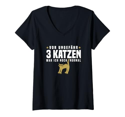 Damen Vor 3 Katzen Lustig Party Katzenfans Gadget Katzenliebhaber T-Shirt mit V-Ausschnitt Damen Vor 3 Katzen Lustig Party Katzenfans Gadget Katzenliebhaber T-Shirt mit V-Ausschnitt von Gadget für Katzenliebhaber & Katzenfans Geschenke