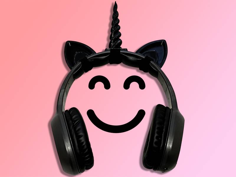 Einhorn Ohren + Horn Für Kopfhörer, Cosplay Kostüme & Kostüme. Twitch Streamer Gaming-Headset Aufsatz von Gadgetalicious