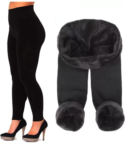 Damen Thermo-Leggings, Winter-Leggings für Mädchen, dickes Fell mit Fleece gefüttert, für Damen, Gr, Schwarz , L/XL Damen Thermo-Leggings, Winter-Leggings für Mädchen, dickes Fell mit Fleece gefüttert, für Damen, Gr, Schwarz , L/XL von Gadgets Mafia