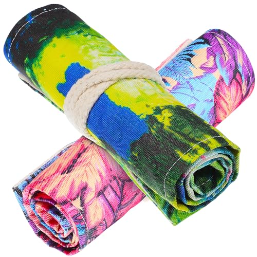 2 Farbige Bleistiftrollen Mit 48 Fächern Federmäppchen Ahornmuster Tragbar Faltbar Aufrollbar Federmäppchen Stifte Aufbewahrung Organisationshalter Skizze von Gadpiparty