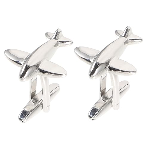 Gadpiparty 1 Paar Herren Manschettenknöpfe Flugzeugform Hochwertigem Elegantes Design für Anzüge Hochzeit und Freizeit Glänzende Oberfläche von Gadpiparty