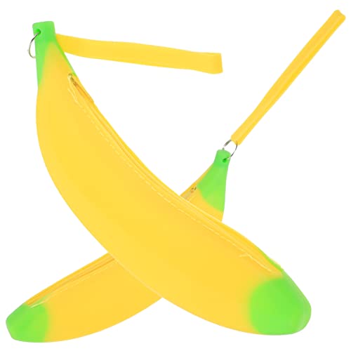 Gadpiparty Silikon Bananen Stiftetasche 2 Stücke Großes Fassungsvermögen Niedliches Design für Schule Büro für Mädchen Stift Organizer von Gadpiparty