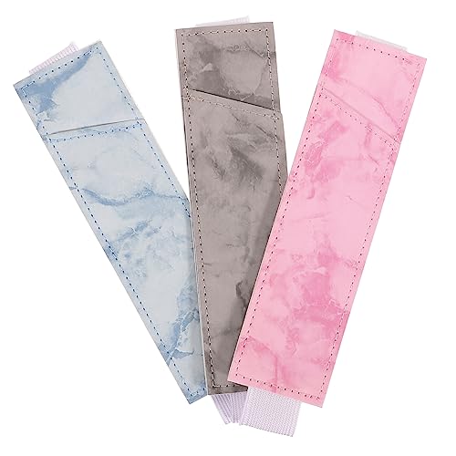 Gadpiparty 1 Satz Lederstiftbeutel Ärmel Tasche Federmäppchen Notizbuch Stiftetui Mit Gummiband Elastischer Stifthalter Stifthülle Notebook-stifthalter Pu 3 Stück von Gadpiparty