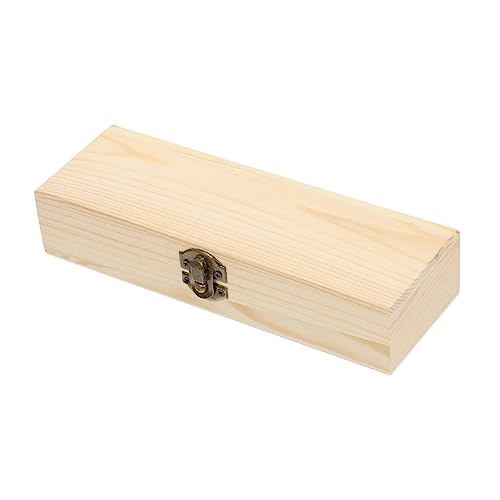 Gadpiparty 1Stück Längliche Bleistift Aufbewahrungsbox Holz mit Deckel für Selbstgemacht Schreibwaren Container Kratzfest Langlebig für Schule und Büro von Gadpiparty