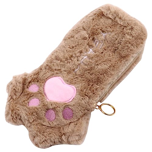 Gadpiparty 1 Stück Katzenpfoten-Federmäppchen Fall Tasche Zubehör groß Bleistift Stiftbehälter Stiftbeutel Briefpapierbeutel Plüsch von Gadpiparty