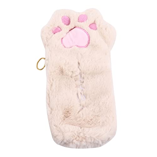 Gadpiparty 1 Stück Katzenpfoten-federmäppchen Sehen Nettes Bleistiftkoffer Tasche Briefpapierbeutel Fall Stiftbehälter Stiftbeutel Plüsch Beige von Gadpiparty
