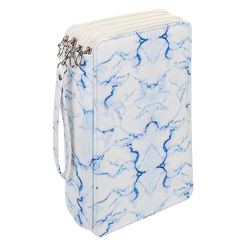 Gadpiparty 1 Stück Mäppchen Schulstiftbeutel Markierungsstift-Aufbewahrungstasche Schreibwarenstiftbeutel Einfache Stiftetasche Multifunktionale Bleistifttasche Buntstifthalter Pu Blau von Gadpiparty