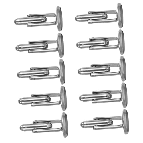 Gadpiparty 10 Stück Manschettenknöpfe für Männer Runde Cabochon Rohlinge Selbstgemacht Manschettenknopf Benutzerfreundlich Langlebig für Hochzeiten und Anlässe von Gadpiparty