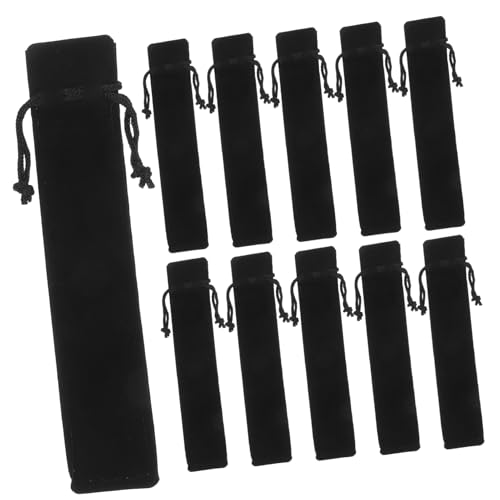 Gadpiparty 100 Stück Fleece -stiftbeutel Stiftorganisator Schmuckbeutel Etui Brunnenstifthalter Bleistiftbeutel Süß Bleistifthalter Schulstiftbeutel Bleistiftbeutel-ästhetik Flanell Black von Gadpiparty