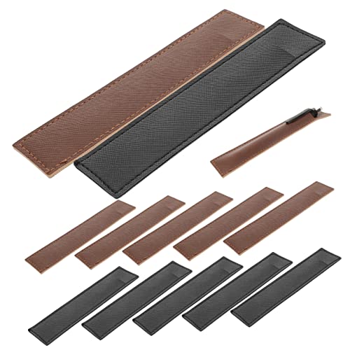 Gadpiparty 12 Stck Teiliges Leder Stiftetui für Füllfederhalter und Kugelschreiber Eleganter Stifthalter aus Hochwertigem Leder für Büro und Alltag Schwarz und Braun von Gadpiparty