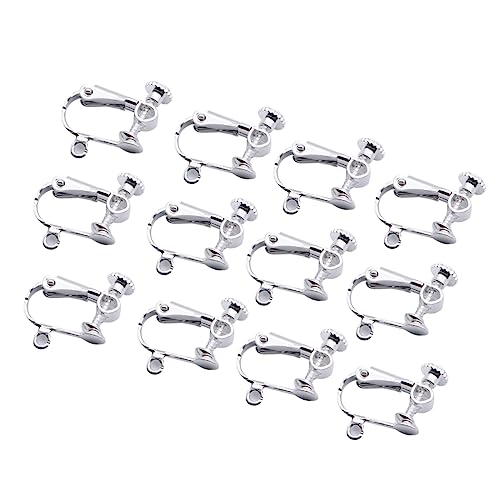 Gadpiparty 12 Stück Teiliges Offene Ohrclips Silber mit Loch nicht Durchbohrte Ohrclips für Damen Leicht Modisch Vielseitig für Alltag Party Schule und Reisen Geeignet von Gadpiparty