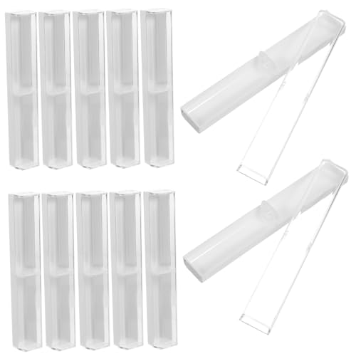Gadpiparty 12-Teilige Boxen Plastikstiftkiste Fall Kisten zum leeren klares Federmäppchen transparentes Federmäppchen leerer Stiftkoffer Etui für Stifthalter Stiftetui für Erwachsene Weiß von Gadpiparty