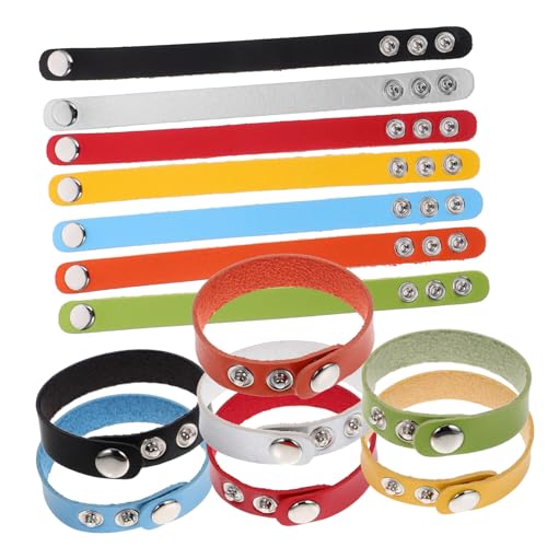 Gadpiparty 14Stücke Verstellbares Lederarmband zur Gravur Leeres Armband für Designs Farben für Männer und Frauen von Gadpiparty
