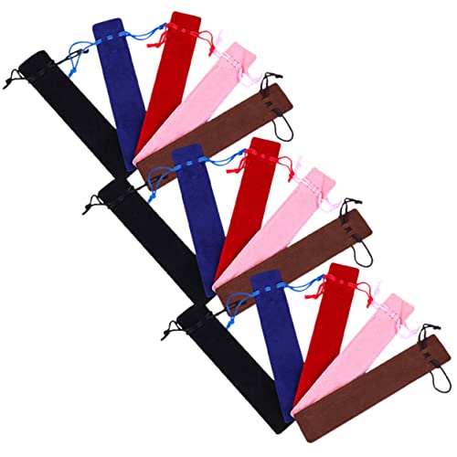 Gadpiparty 15 Stück Mäppchen Stiftetuis und -Taschen Samt-Stifttasche mit Kordelzug Hallo Kordelstring Samtbeutel mit Kordelzug Aufbewahrungstasche für Stifte Bleistifte Tasche Flanell von Gadpiparty