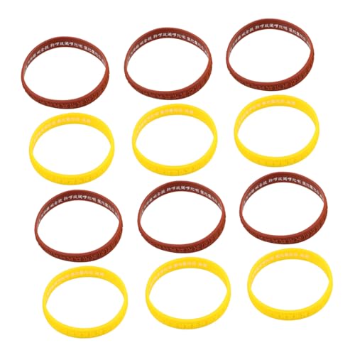 Gadpiparty 16 Stück Teiliges Silikonarmband mit Sanskrit Weiche Hautfreundliche Armbänder Gelb Flexible Passform für Sport Partys und Alltag Modisches Accessoire für Kulturbegeisterte von Gadpiparty