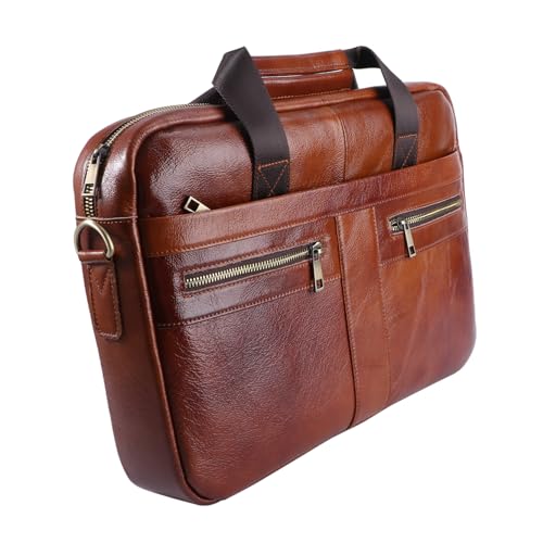 Gadpiparty Herren-umhängetasche Aus Leder Große Business-handtasche Mit Hauptfach Und Kleinen Fächern Für Reisen Und Termine in Kaffee-farbe von Gadpiparty