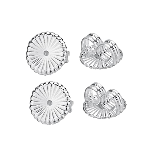 Gadpiparty 2 Paar Ohrstecker Verschlüsse Silber Gepolstert Ohrstecker Verschluss Stopper Damen Ohrzubehör Große Langlebig Sicher Komfortabel Geeignet für Standardstecker von Gadpiparty