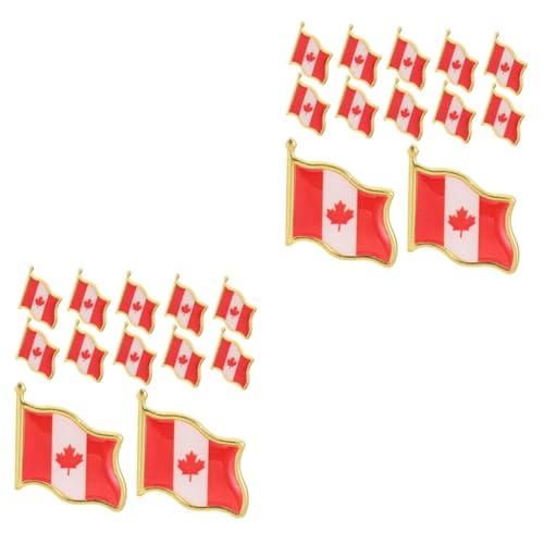 Gadpiparty 2 Sätze Fahnenbrosche National Stolz-flagge-pin Ahornblattstift Oh Ahornblatt-brosche Patriotisches Abzeichen Brosche Ästhetik Fahnennadeln Eisen Rot 25 Stück * 2 von Gadpiparty