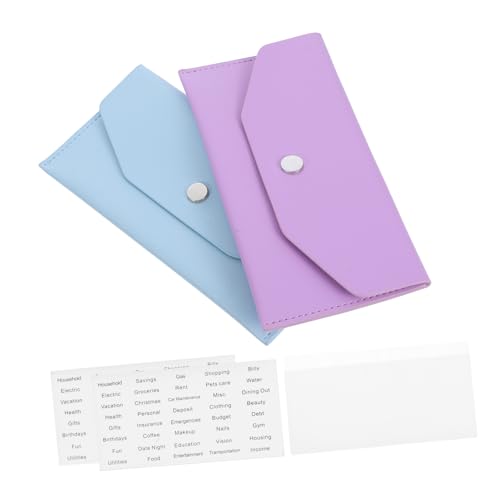 Gadpiparty 2sätze Bargeld-Organizer Aus Pu Wiederverwendbar Geldbörse Mit Etiketten Für Bargeld Schecks Abrechnungen Und Praktisch Für Tägliche Nutzung von Gadpiparty