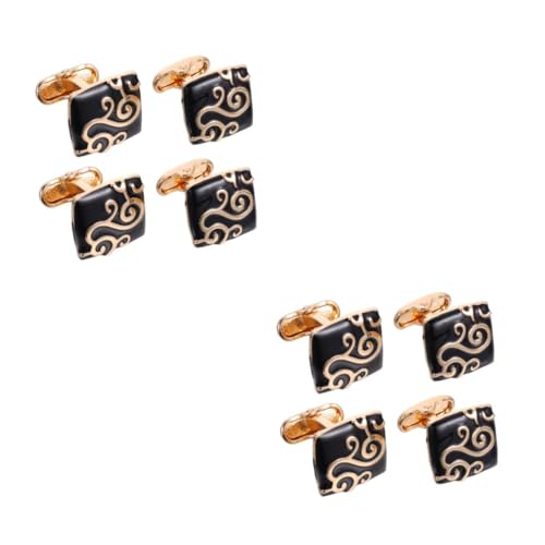 Gadpiparty 2 Sätze Retro Stilvolle Manschettenknöpfe Tasten Hemdmanschettennägel Knöpfe Für Retro-kleidung Einfache Manschettenknöpfe Zinklegierung Black 2 Paare * 2 von Gadpiparty