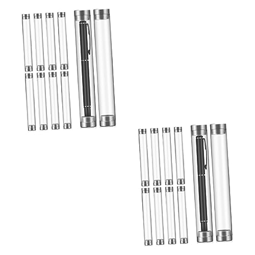 Gadpiparty 2 Sätze Zylindrische Stiftbox Stiftaufbewahrungsröhrchen Einzelner Stift Federmäppchen Aufbewahrungsbehälter Für Stifte Kleiner Stifthalter Acryl 10 Stück * 2 von Gadpiparty