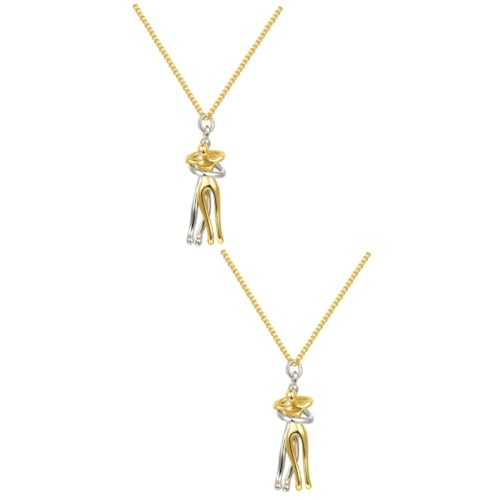 Gadpiparty 2 Stck Damen Halskette Valentinstag Anhänger Goldfarben Schlicht Stilvoll Partner Schmuck für Alltag und Party von Gadpiparty