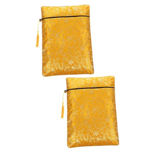 Gadpiparty 2 Stück Buch Aufbewahrungstasche Bleistift Farbe klein Federmäppchen Schulbedarf Reise Tragetasche Mehrzweckstiftbeutel Notebook-Aufbewahrungstasche Stoff Yellow von Gadpiparty