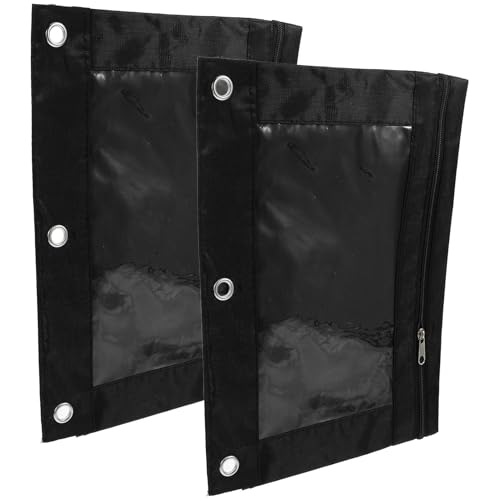 Gadpiparty 2 Stück Federmäppchen mit Klarsichtfenster und Reißverschluss für Ringbuch Robustes Canvas Große Aufbewahrung für Schreibwaren für Studenten und Bürobedarf von Gadpiparty