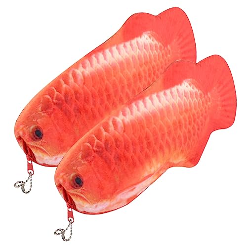 Gadpiparty Kawaii Plüsch Federmäppchen 2 Stücke Großes Fassungsvermögen Cartoon Fisch Design Schreibwarentasche für Schüler Langlebig und Praktisch von Gadpiparty
