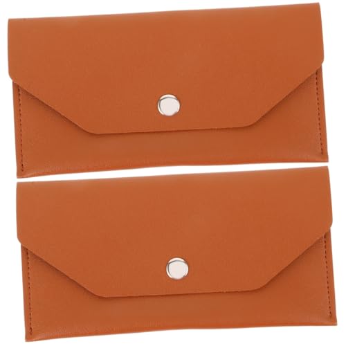 Gadpiparty 2 Stück Geldbörse mit Geldumschlag Kartenhalter Beutel schlank Geldbrieftasche Herren Geldbörse Business-Brieftasche für Männer Brieftasche im Freien Geldbörse für Männer Pu Braun von Gadpiparty