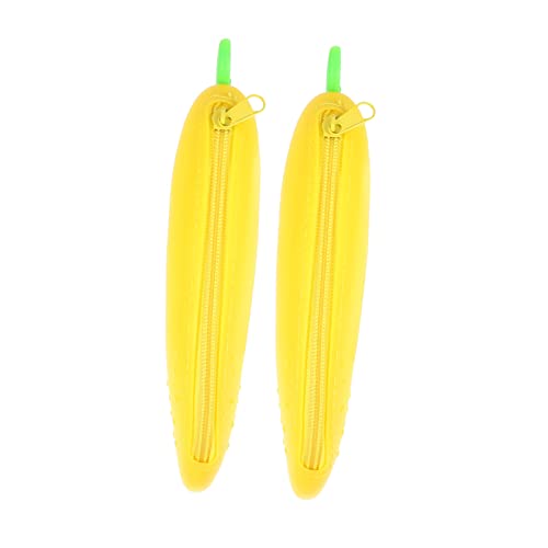 Gadpiparty 2 Stück Kreative Bleistifttasche Bleistiftkoffer für Stiftbeutel Nettes Bleistiftkoffer federmäppchen Stifttaschen Studenten-Stifttasche Kieselgel Gelb von Gadpiparty