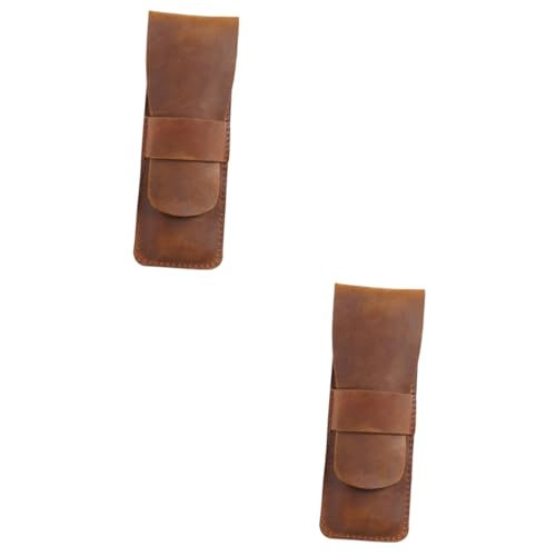 Gadpiparty 2 Stück Leder Bleistiftetui im Vintage Stil Stiftaufbewahrungstasche für Zuhause und Design aus Hochwertigem Rindsleder für Männer und Frauen Leicht Zugänglich und Sicher von Gadpiparty