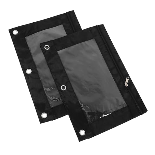 Gadpiparty 2 Stück Mäppchen Tasche Für Bleistift Mit Beutel Schreibwaren Klarsichthülle Federmappe Black PVC von Gadpiparty